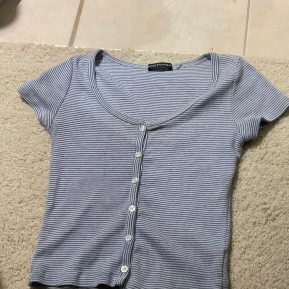 Brandy Melville Striped button up top